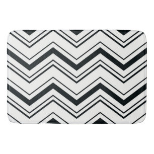 Tapete De Banheiro Bath Mat/Black and White Zags