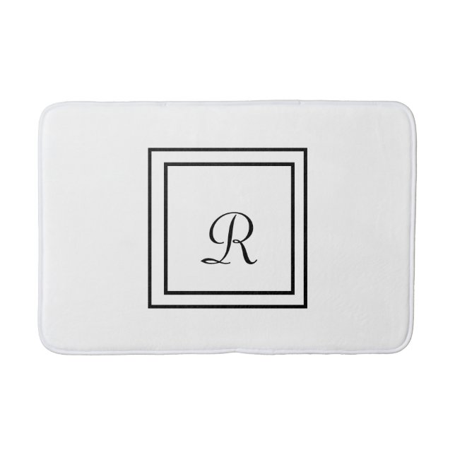 Tapete De Banheiro Bath Mat. Branco e Preto (Frente)