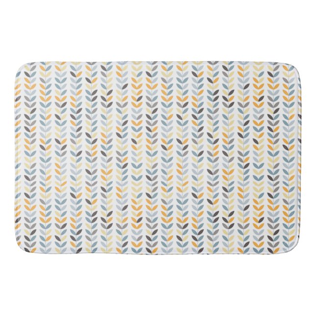 Tapete De Banheiro Bath Mat - Cinza Amarela e Vinhas Azuis (Frente)
