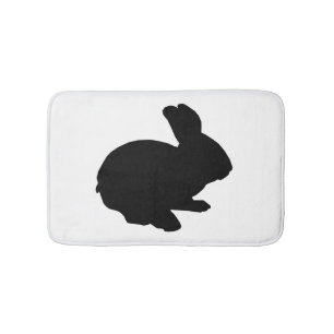 Tapete De Banheiro Bath Mat Coelho de Coelho Negro Silhout