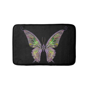 Tapete De Banheiro Bath Mat Colorida da Borboleta