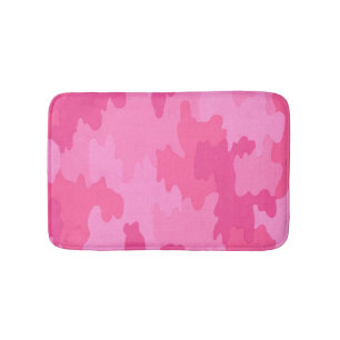 Tapete De Banheiro Bath Mat, de Camuflagem Rosa Quente