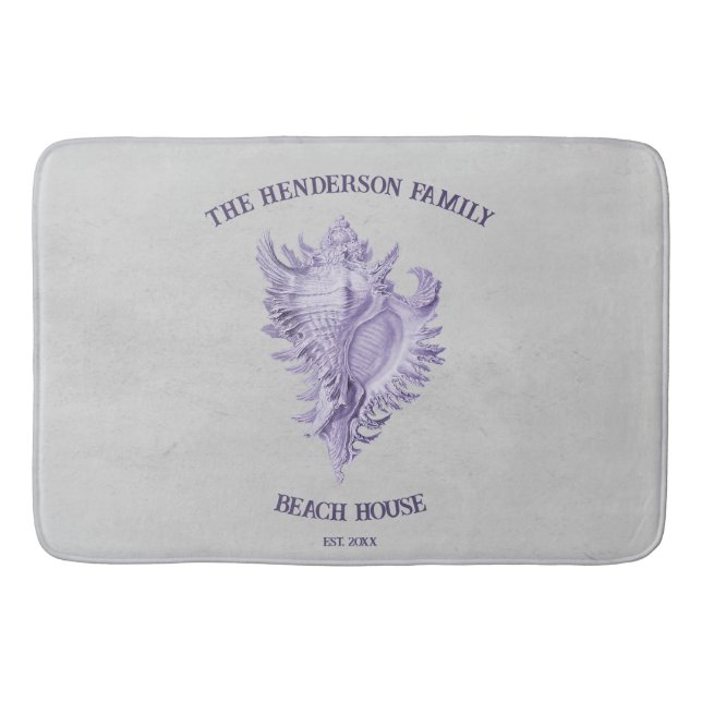Tapete De Banheiro Bath Mat de Concha Roxo (Frente)