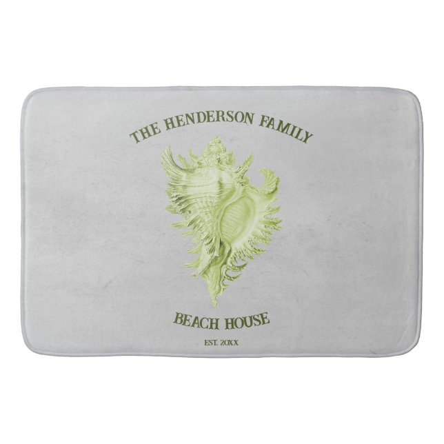 Tapete De Banheiro Bath Mat de Concha Verde (Frente)