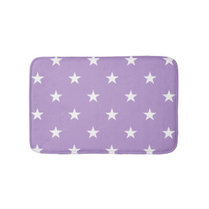 Tapete De Banheiro Bath Mat de Estrelas Grandes Roxas
