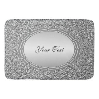 Tapete De Banheiro Bath Mat de Frame de Glitter Silver