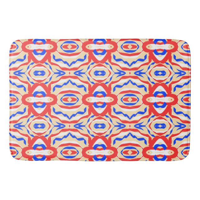 Tapete De Banheiro Bath Mat, design clássico multicolorido (Frente)