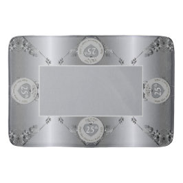 Tapete De Banheiro Bath Mat do 25 Silver Casamento de Aniversário