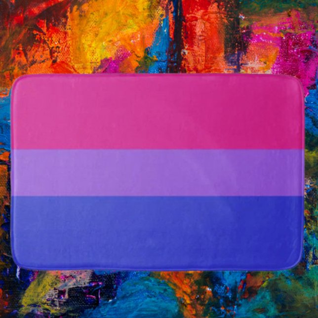 Tapete De Banheiro Bath Mat do Orgulho Bissexual: Suporte Vibrante (Criador carregado)