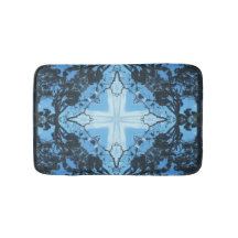 Bath Mat do Padrão Natural Cruz Azul