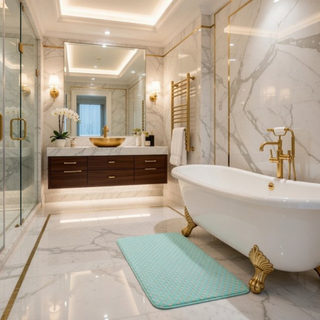 Tapete De Banheiro Bath Mat Elegante com pérolas (Criador carregado)