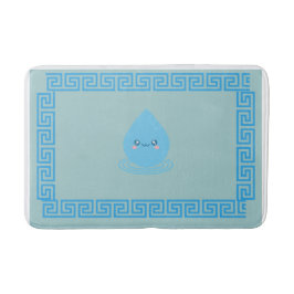 Tapete De Banheiro Bath Mat Elegante de Água com Fronteira Chinesa