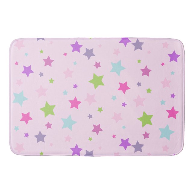 Tapete De Banheiro Bath Mat, estrelas, de cor rosa giro (Frente)