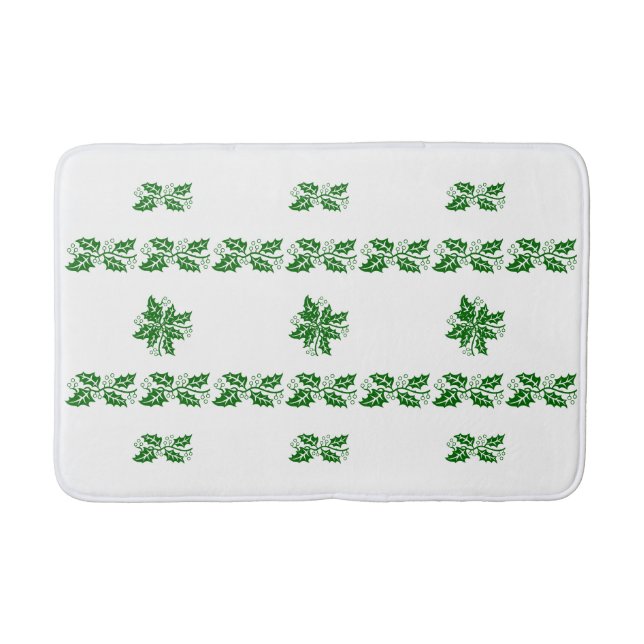 Tapete De Banheiro Bath Mat - Green Holly Sai (Frente)