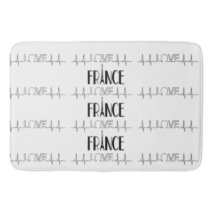 Tapete De Banheiro Bath Mat Love France Black White