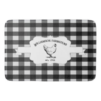 Tapete De Banheiro Bath Mat Negro de Galinha Xadrez de Buffalo
