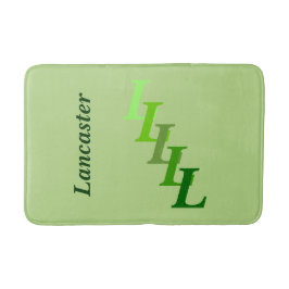 Tapete De Banheiro Bath Mat - Nome Verde e Iniciais