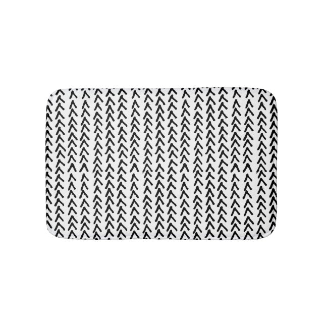 Tapete De Banheiro Bath Mat, Padrão Tribal Russo Negro (frente)