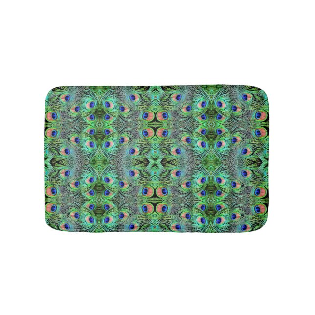 Tapete De Banheiro Bath Mat Peacock Feather (frente)