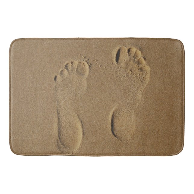 Tapete De Banheiro Bath Mat - Pegadas na areia (Frente)