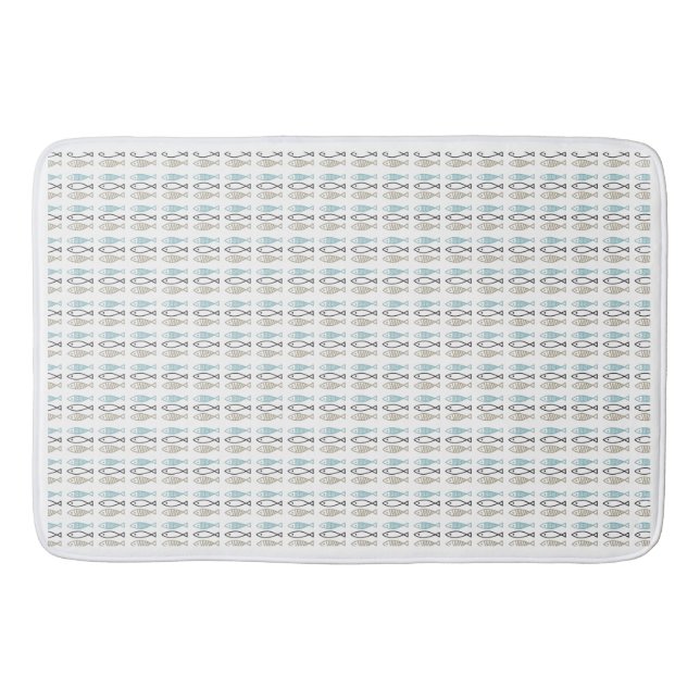 Tapete De Banheiro Bath Mat - Peixes Escandinavos (Frente)
