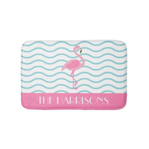 Tapete De Banheiro Bath Mat Personalizado Flamingo Rosa