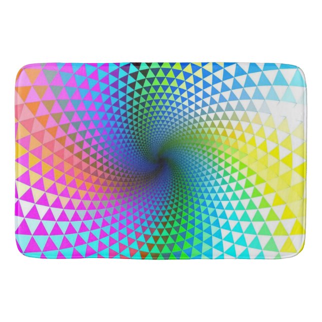 Tapete De Banheiro Bath Mat/Rainbow Abstrato (Frente)