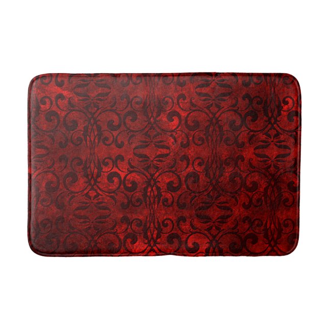 Tapete De Banheiro Bath Mat/Red and Black Grunge (Frente)