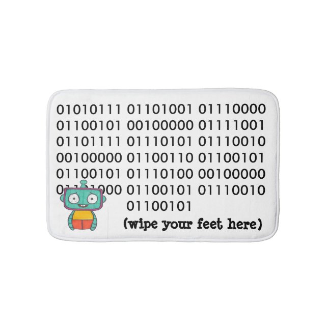 Tapete De Banheiro Bath Mat Robô Cute (frente)