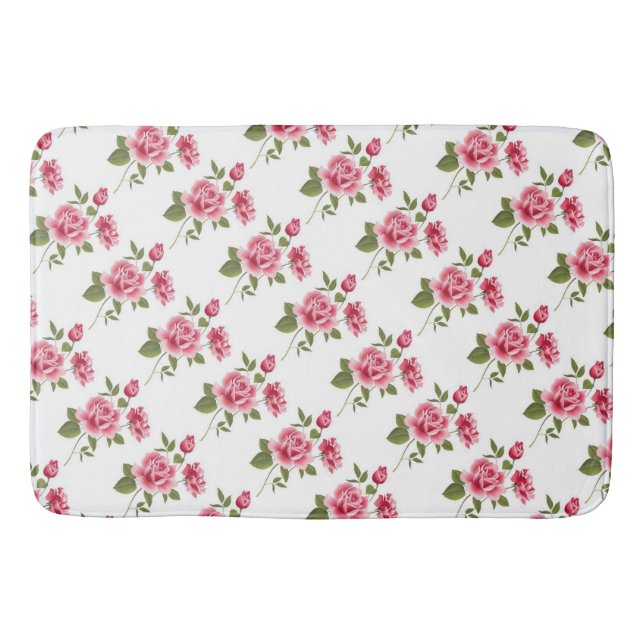 Tapete De Banheiro Bath Mat/Rosas Rosa (Frente)