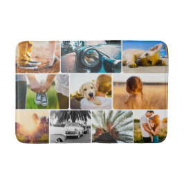 Tapete De Banheiro Bath Mat Sua Colagem Arredondada de 10 Fotos Branc