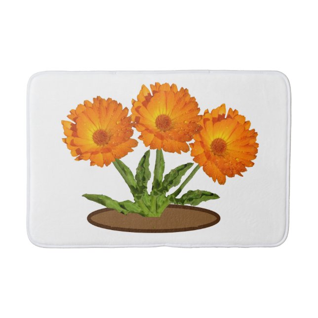 Tapete De Banheiro Bath Mat - Três Calendário Laranja (Frente)