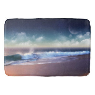 Tapete De Banheiro Bath Mat/Waves na praia à noite