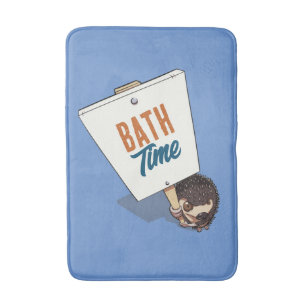 Tapete De Banheiro Bath Time Engraçado Hedgehog - Sinal de Cartografi