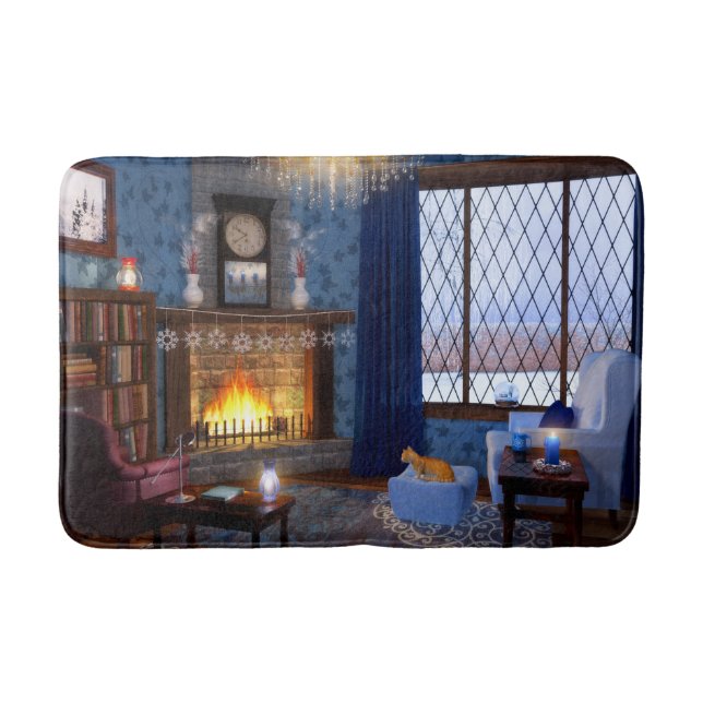 Tapete De Banheiro Bathmat da Serenidade de inverno (Frente)