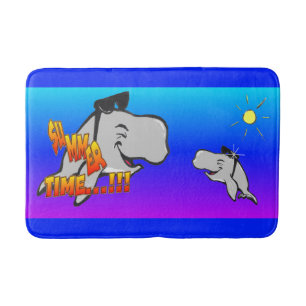 Tapete De Banheiro Bathmat de Cartum de Baleias de Verão