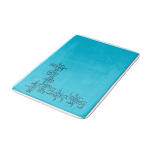 Tapete De Banheiro Bathmat de Design de borda única em azul