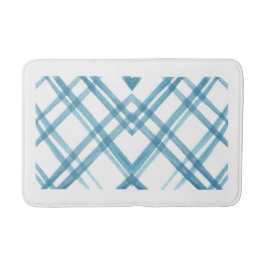 Tapete De Banheiro Bathmat Geométrico - Azul Contemporâneo Negrito