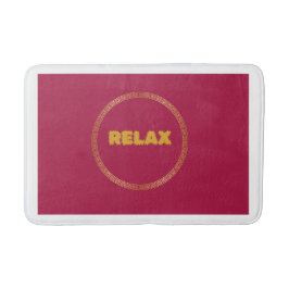 Tapete De Banheiro Bathmat Vermelho "Relaxe" com Destaque Dourado