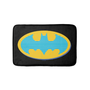Tapete De Banheiro Batman Símbolo de faixas cianas