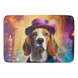 Tapete De Banheiro Beagle em fantasia vibrante