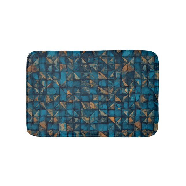 Tapete De Banheiro Beautiful Patchwork "Look" in Dark Teal (frente)
