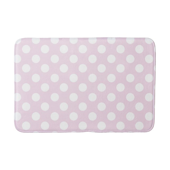 Tapete De Banheiro Bebê Rosa Claro com Pontos Brancos (Frente)