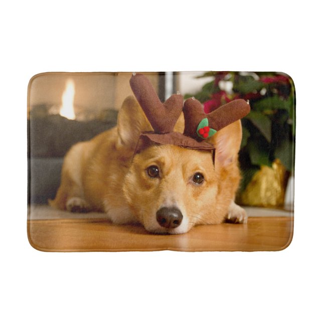 Tapete De Banheiro Bebês Mais Pobres | Berna de Natal de Corgi (Frente)