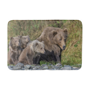 Tapete De Banheiro Bebês Mais Pobres Kodiak Mama Bear & Cubs