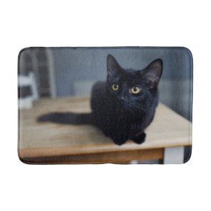 Tapete De Banheiro Bebês Mais Pobres Retrato de um Gato Negro