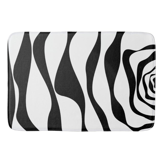 Tapete De Banheiro Bei e Fluxo 4 - Preto e Branco (Frente)