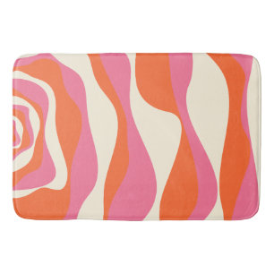 Tapete De Banheiro Bei e Fluxo 4 - Rosa, Laranja e Creme