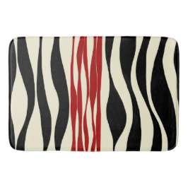 Tapete De Banheiro Bei e Fluxo - Vermelho e Creme