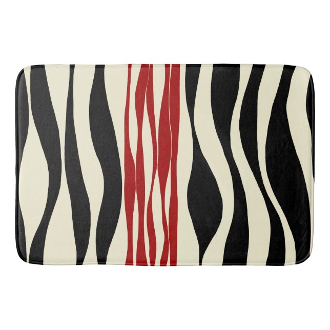 Tapete De Banheiro Bei e Fluxo - Vermelho e Creme (Frente)